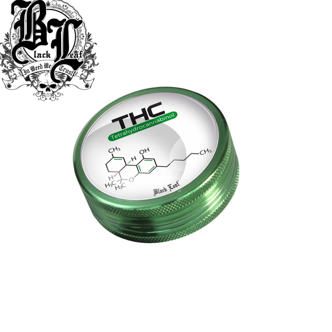 Grinder, Black Leaf®, THC Molekül, Aluminium